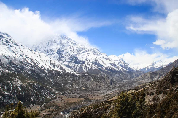 Hermosas Vistas Naturaleza Las Montañas Del Himalaya Nepal Paso Peatonal — Foto de Stock