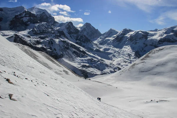 Splendida Vista Sulla Natura Innevata Dell Himalaya Nepal Passo Pedonale — Foto Stock