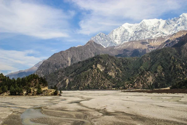 Hermosas Vistas Naturaleza Las Montañas Del Himalaya Nepal Paso Peatonal — Foto de Stock