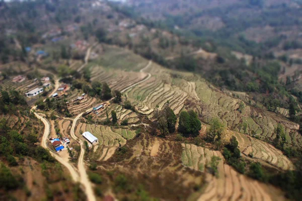 Pokhara Nepál Dubna 2014 Pohled Paraglidisty Údolí Jezera Pheva Pokhara — Stock fotografie