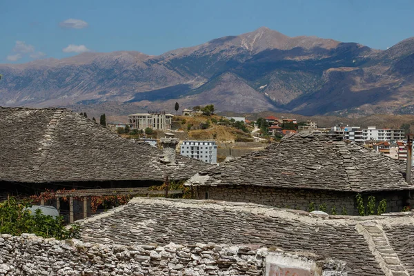 Oude Middeleeuwse Stad Gjirokaster Zuid Albanië Staat Werelderfgoedlijst Van Unesco — Stockfoto