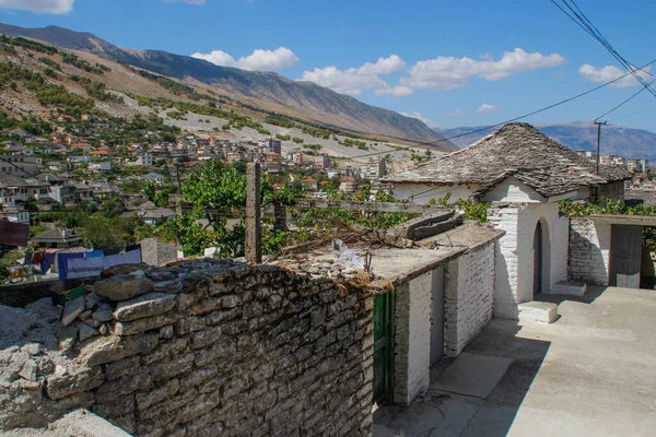 Kota Abad Pertengahan Kuno Gjirokaster Albania Selatan Adalah Situs Warisan — Stok Foto