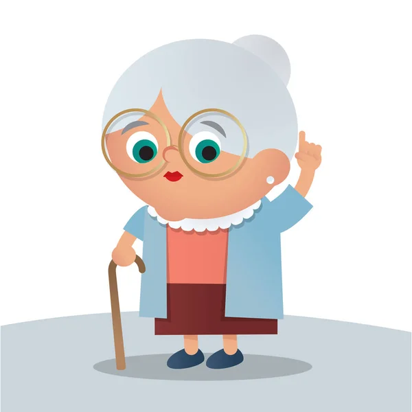 Roztomilá Babička Jednoduchá Ilustrace — Stockový vektor
