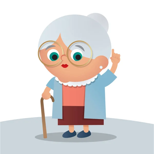 Linda Abuela Ilustración Simple Vector De Stock