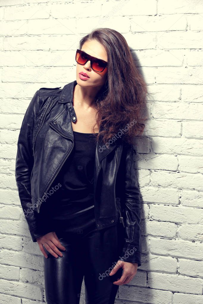 fashion model in sunglasses