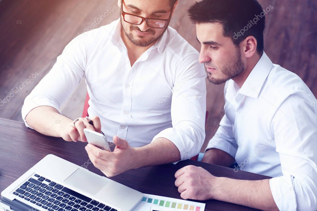 two businessmen at modern office