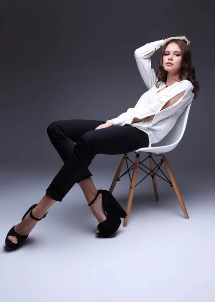 Young woman in White blouse — Stock Photo, Image