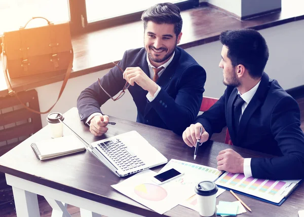 Hipster businessmen working — Stock Photo, Image