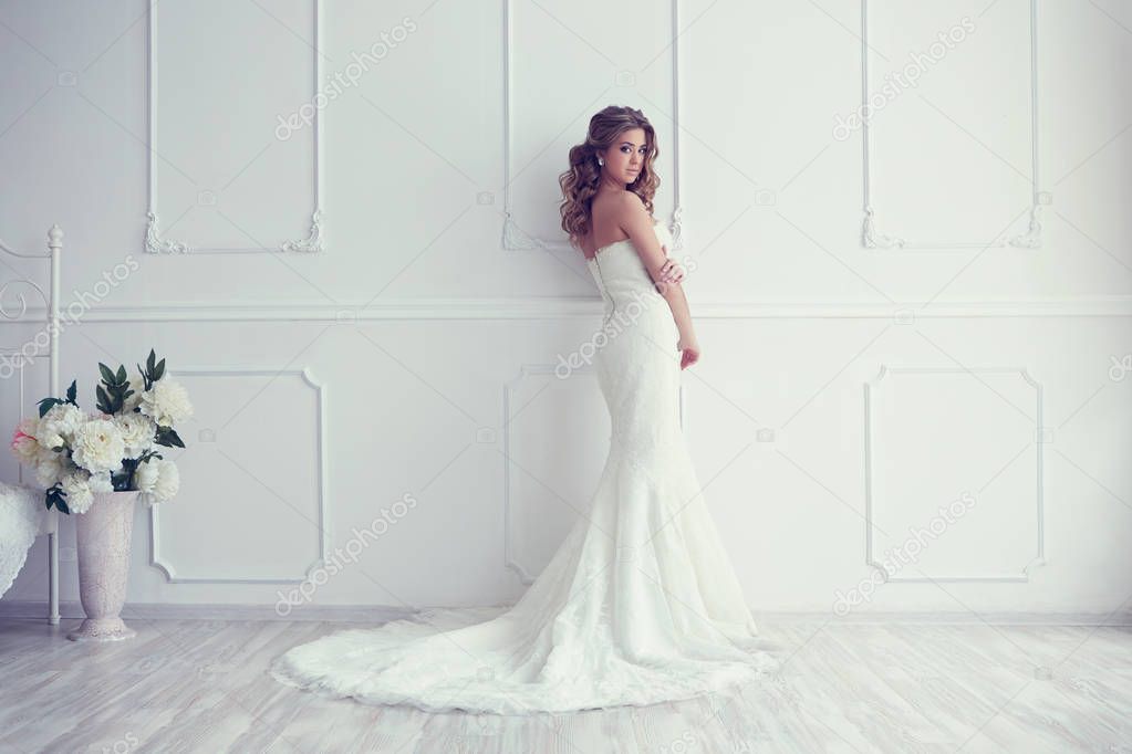 bride in antique interior 