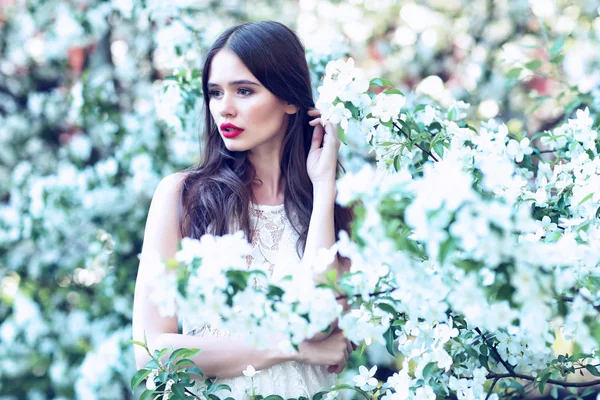 Mulher bonita na primavera — Fotografia de Stock