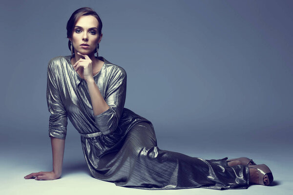 beautiful lady in elegant dress