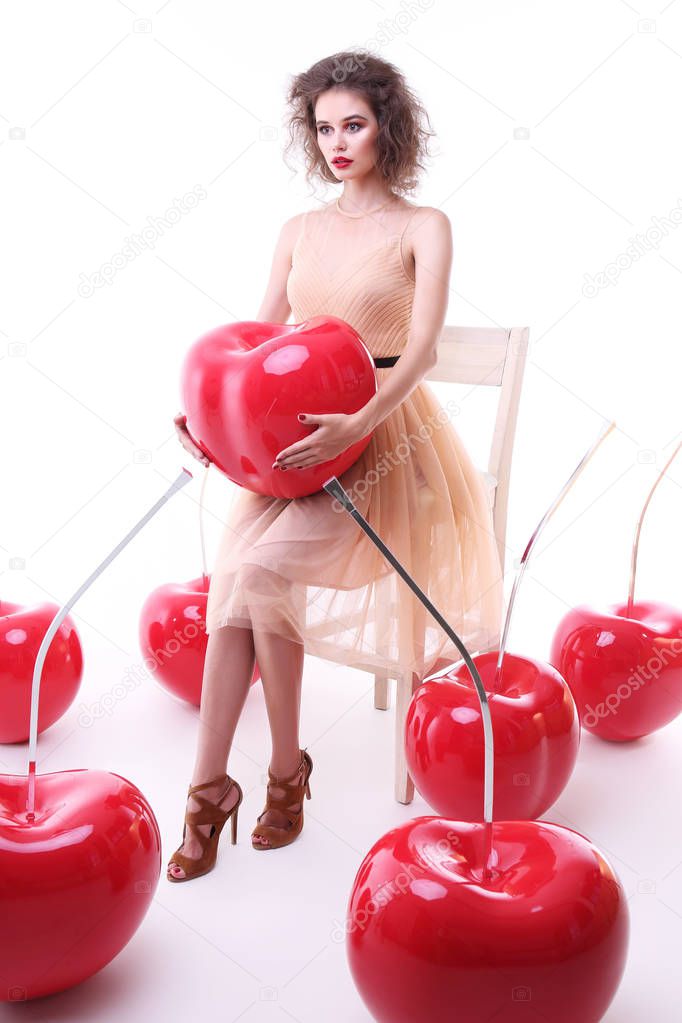 fashion woman with cherries