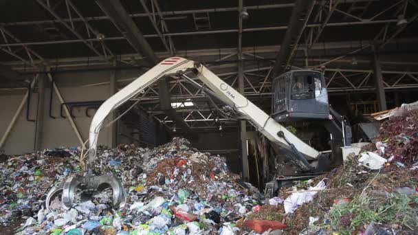 Grodno Bělorusko Říjen 2019 Bagry Hromadí Odpadky Velkých Haldách Při — Stock video