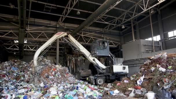 Grodno Bělorusko Říjen 2019 Bagry Hromadí Odpadky Velkých Haldách Při — Stock video