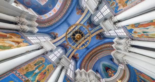 Vitebsk Belarus Ağustos 2019 Görünümün Döndürülmesi Bükülmesi Ortodoks Kilise Kubbesi — Stok video