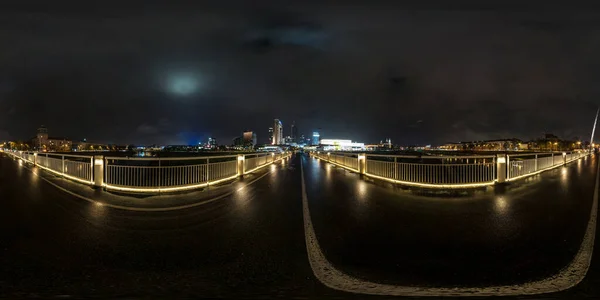 Full seamless spherical night panorama 360 degrees angle view on — Stock Photo, Image