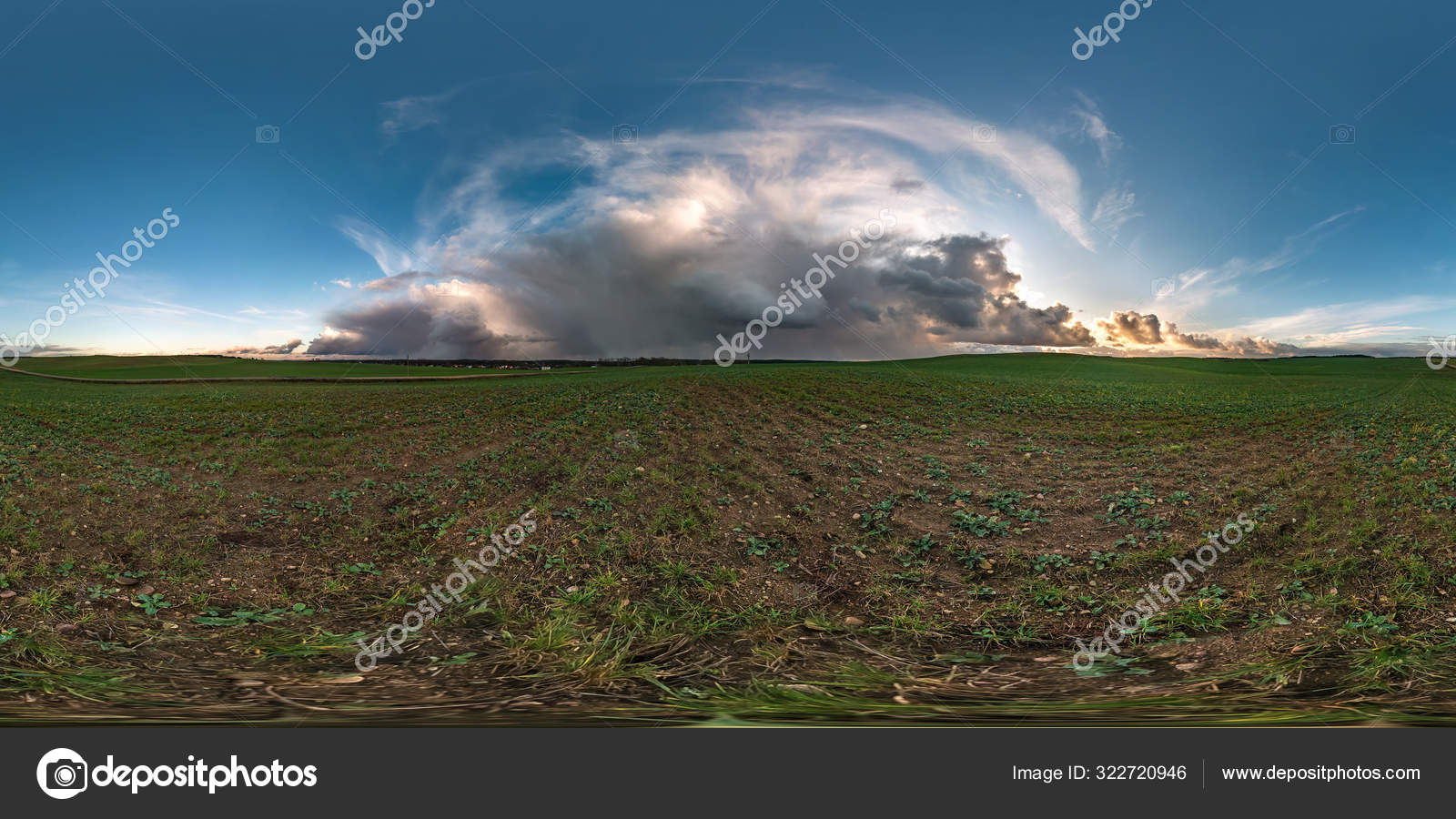 Completo sin costura esférica hdr panorama 360 grados ángulo de visión  entre los campos con impresionantes, image size:1600x900