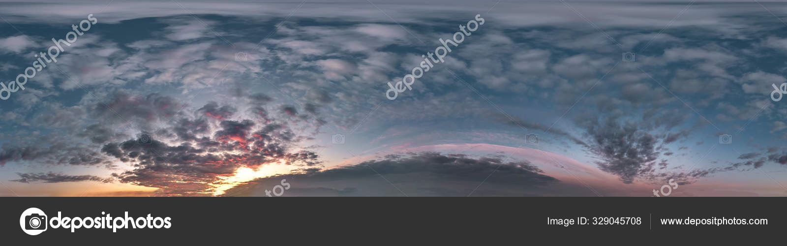 céu azul com lindas nuvens fofas sem chão. panorama hdri sem costura visão  de ângulo de 360 graus para uso em gráficos 3D ou desenvolvimento de jogos  como cúpula do céu ou