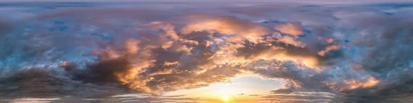 dark blue sky before sunset with beautiful awesome clouds. Seamless hdri panorama 360 degrees angle view with zenith for use in graphics or game development as sky dome or edit drone shot