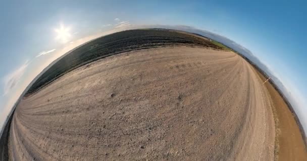 Malá Planeta Transformace Zakřivením Prostoru Abstraktní Rotace Kroucení Točení Plného — Stock video