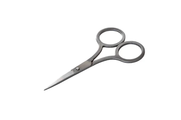 Manicure and pedicure steel scissors isolated on white background — Stock Photo, Image
