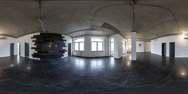 Порожня кімната без меблів. повна сферична панорама HDri 360 градусів в інтер'єрі кімнати в сучасних квартирах, офісі або клініці в рівносторонній проекції — стокове фото