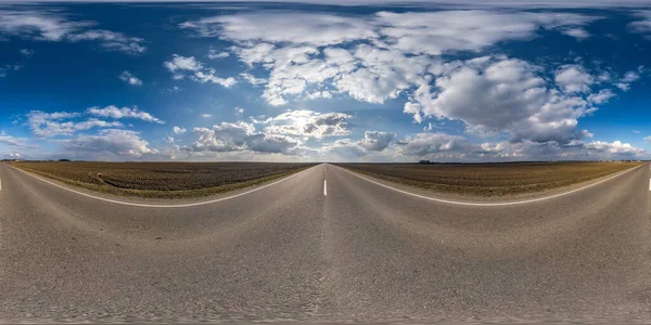 Panorama Completo Esférico Sin Costuras Vista Angular 360 Grados Carretera — Foto de Stock