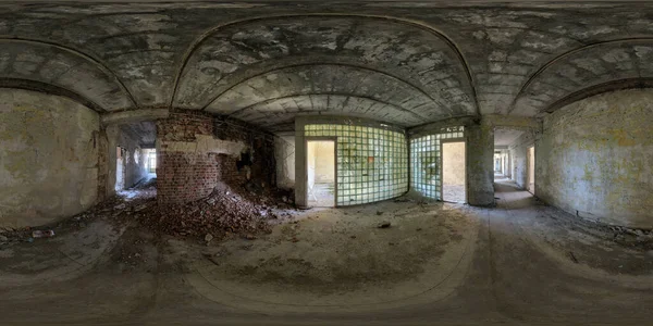 Abandoned Empty Concrete Room Unfinished Building Full Seamless Spherical Hdri — Stock Photo, Image