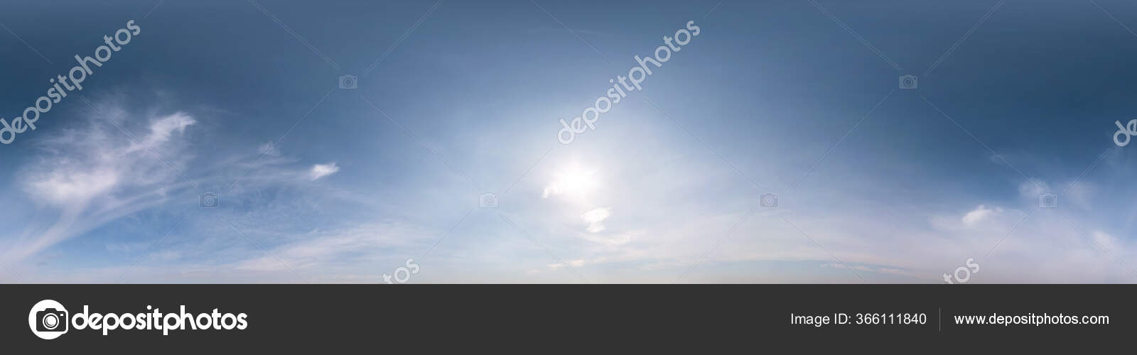 Бесшовная Hdri Панорама 360 Градусов Угол Зрения Голубое Небо.