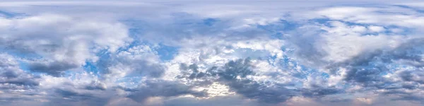 Бесшовная Гидропанорама 360 Градусов Угол Зрения Голубое Небо Красивым Пушистым — стоковое фото