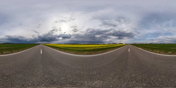 Tam Dikişsiz Küresel Hdr Panorama 360 Derecelik Açı Manzarası Asfalt — Stok fotoğraf