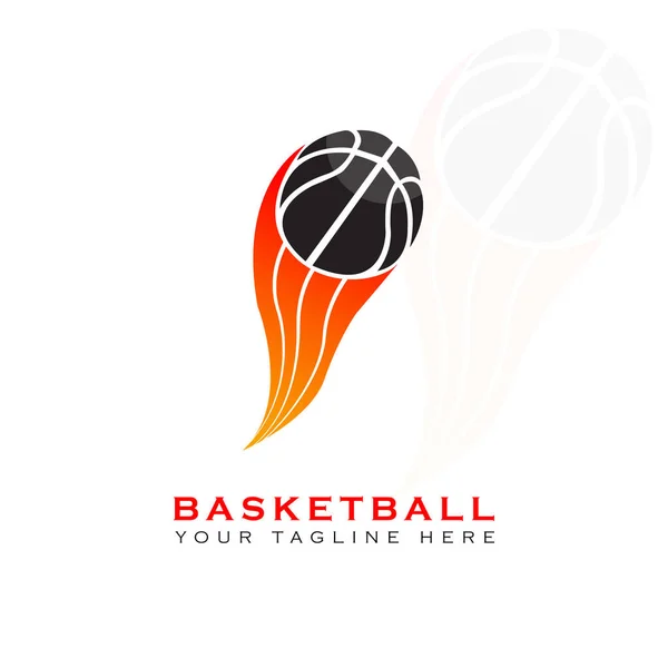 Logo Une Image Basket Ball Placé Dans Panier Basket Ball — Image vectorielle