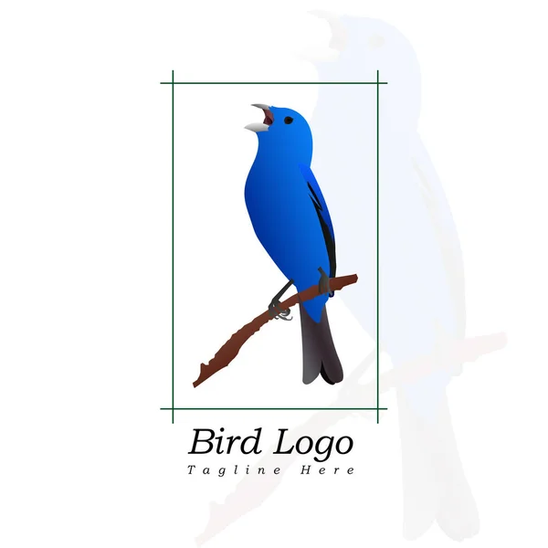 Этом Логотипе Изображена Птица Сидящая Ветке Дерева Логотип Хорош Использования — стоковый вектор