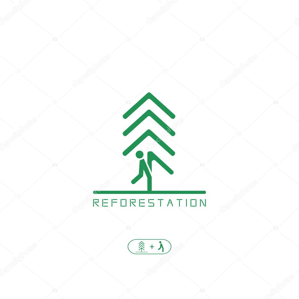 This logo depicts people who care about reforestation of degraded forests. This logo is good for companies or foundations engaged in forest conservation.