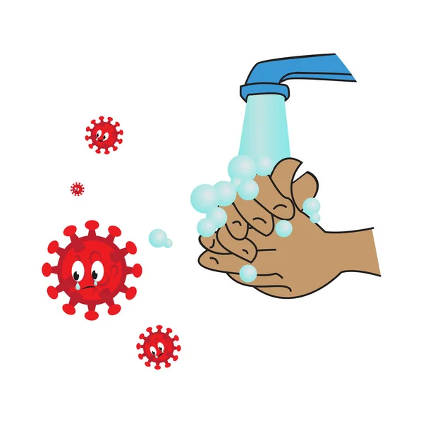 Esta Ilustración Representa Alguien Que Puede Repeler Derrotar Virus Covid — Vector de stock