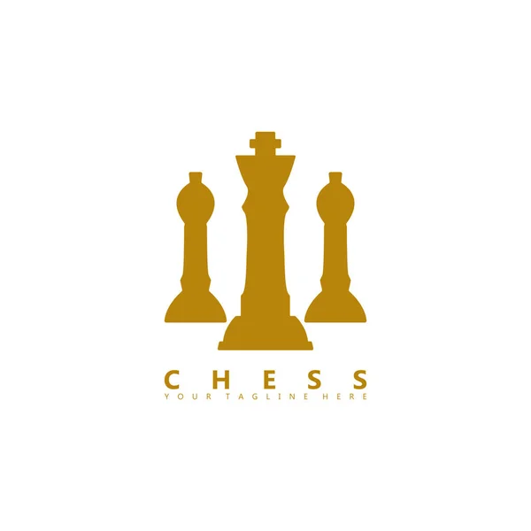 Satranç Taşının Bir Resmi Logo Satranç Yarışması Logosu Olarak Kullanılmak — Stok Vektör