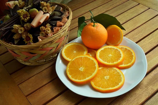 orange cut into slices