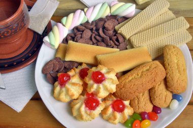 çay ve bisküvi evde. yakın çekim