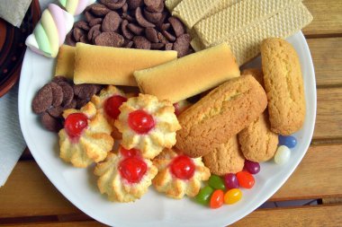 çay ve bisküvi evde. yakın çekim