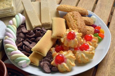 çay ve bisküvi evde. yakın çekim