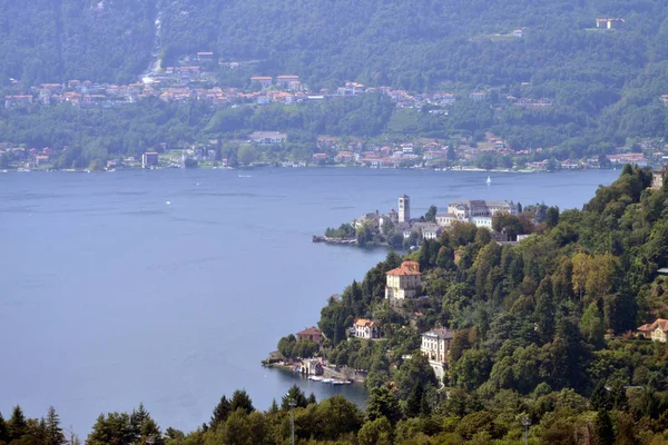 Blick auf den orta-see, italien — Stockfoto