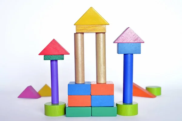 Dřevěné stavby pro děti hrát — Stock fotografie