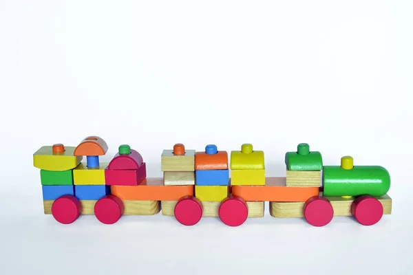 Wooden train, baby toy — Stock Photo, Image