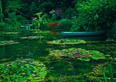  Claude Monet's garden showing the Water Lily pond  clipart