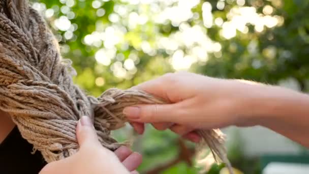 African braids closeup plait. HD — Stock Video