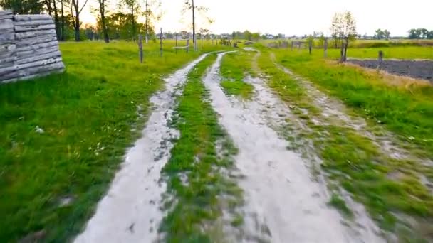 Vue aérienne rurale d'une belle route — Video