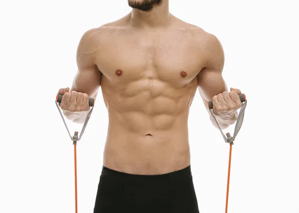 Fitness Male Posing Studio — Stock Photo, Image