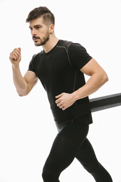 Fitness Male Posing Studio — Stock Photo, Image