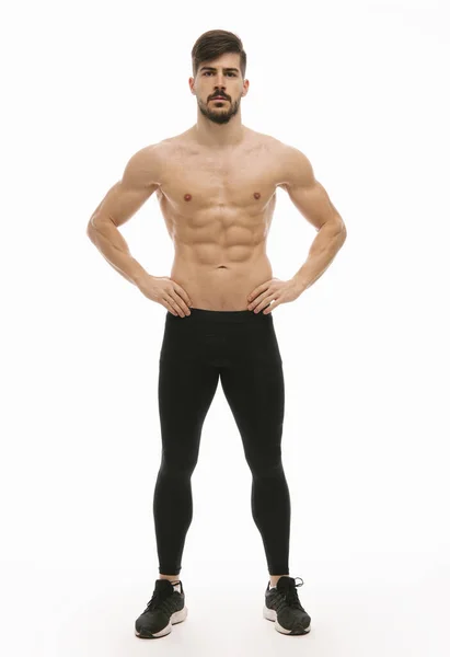 Fitness Male Posing Studio — Stock Photo, Image