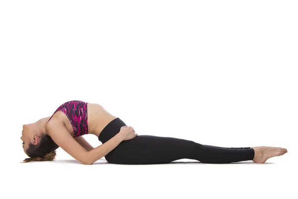 Mujer Haciendo Yoga Estudio —  Fotos de Stock